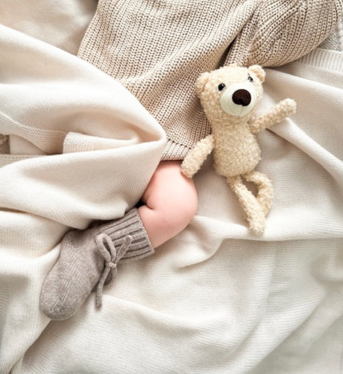 Lil' Leo Babyschuhe Decke Mütze aus 100% Merinowolle