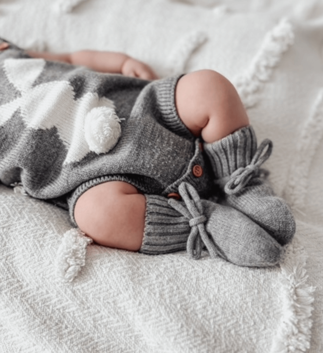 Lil' Leo Babyschuhe Decke Mütze aus 100% Merinowolle