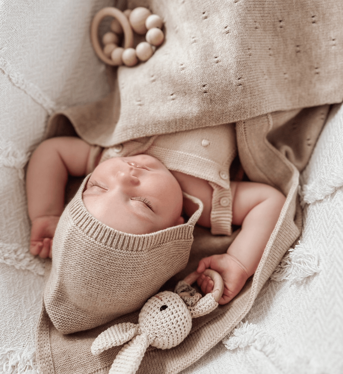 Lil' Leo Babyschuhe Babymütze Merinowolle