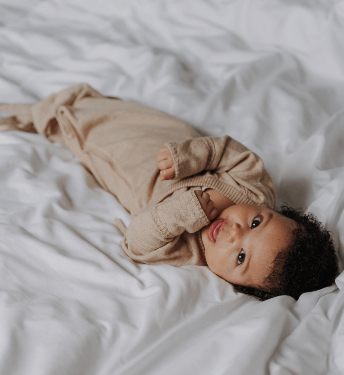 Merino Cocon (Knotenkleid) in Sand aus 100% Merinowolle