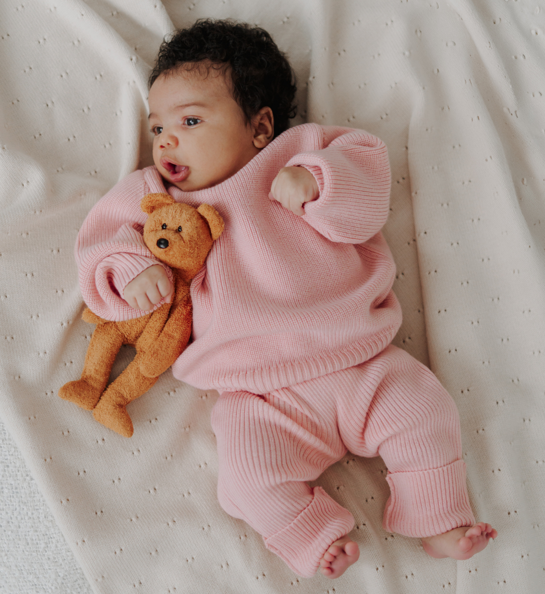 Babypullover und Leggings aus Merinowolle