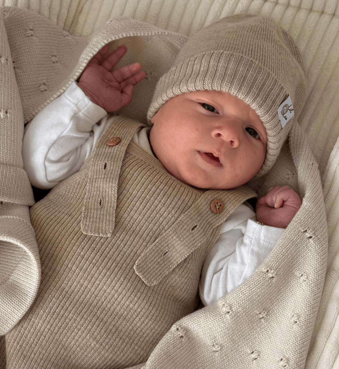 Beanie Mütze Lil Leo mitwachsend Merinowolle Baby