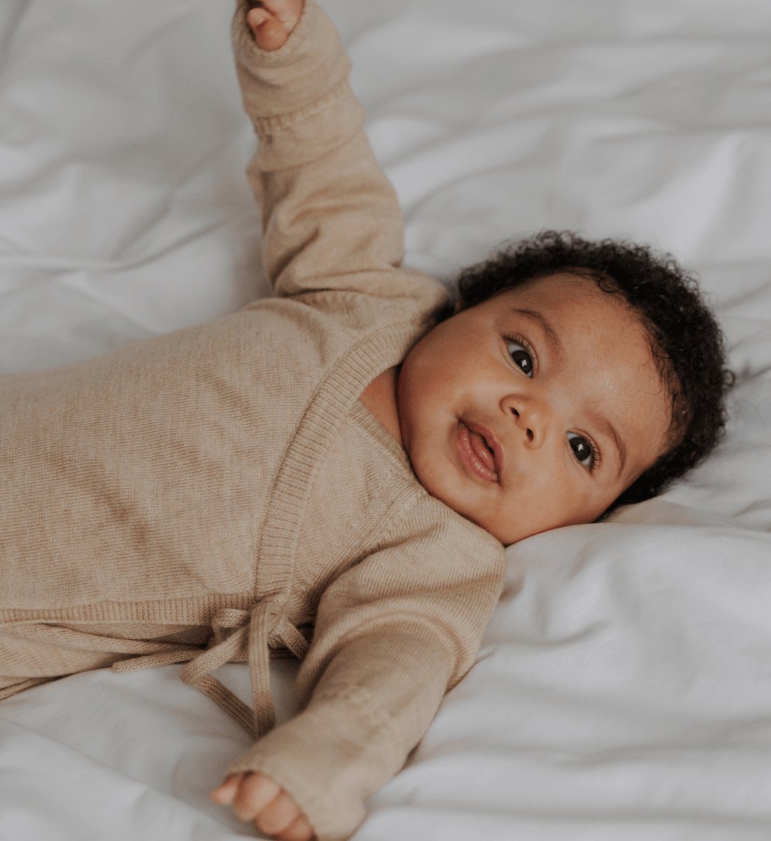 Merino Cocon (Knotenkleid) in Sand aus 100% Merinowolle