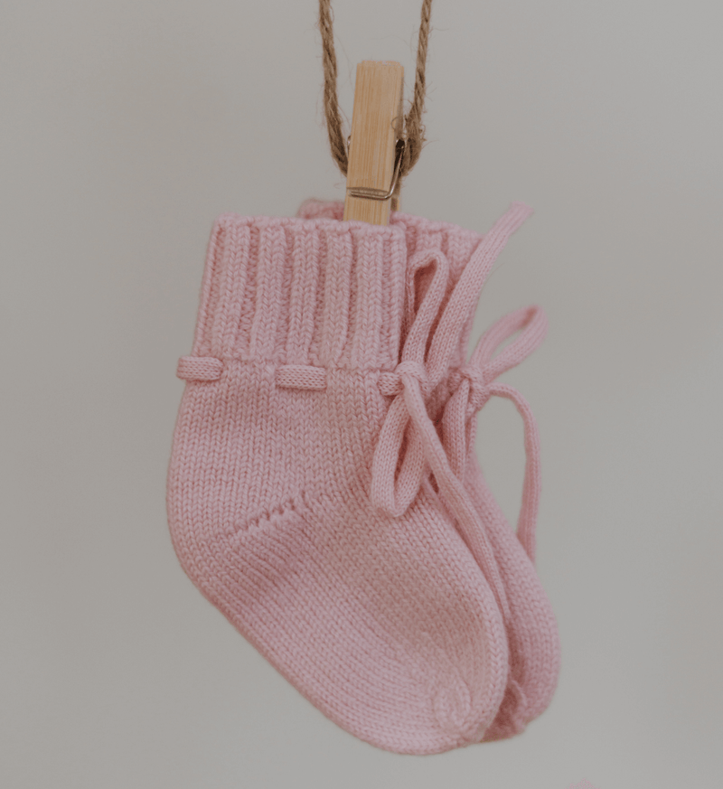 Babyschuhe in Rosa aus 100% Merinowolle