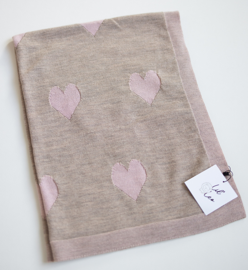 Limited Edition: Decke 'Herz' aus 100% Merinowolle