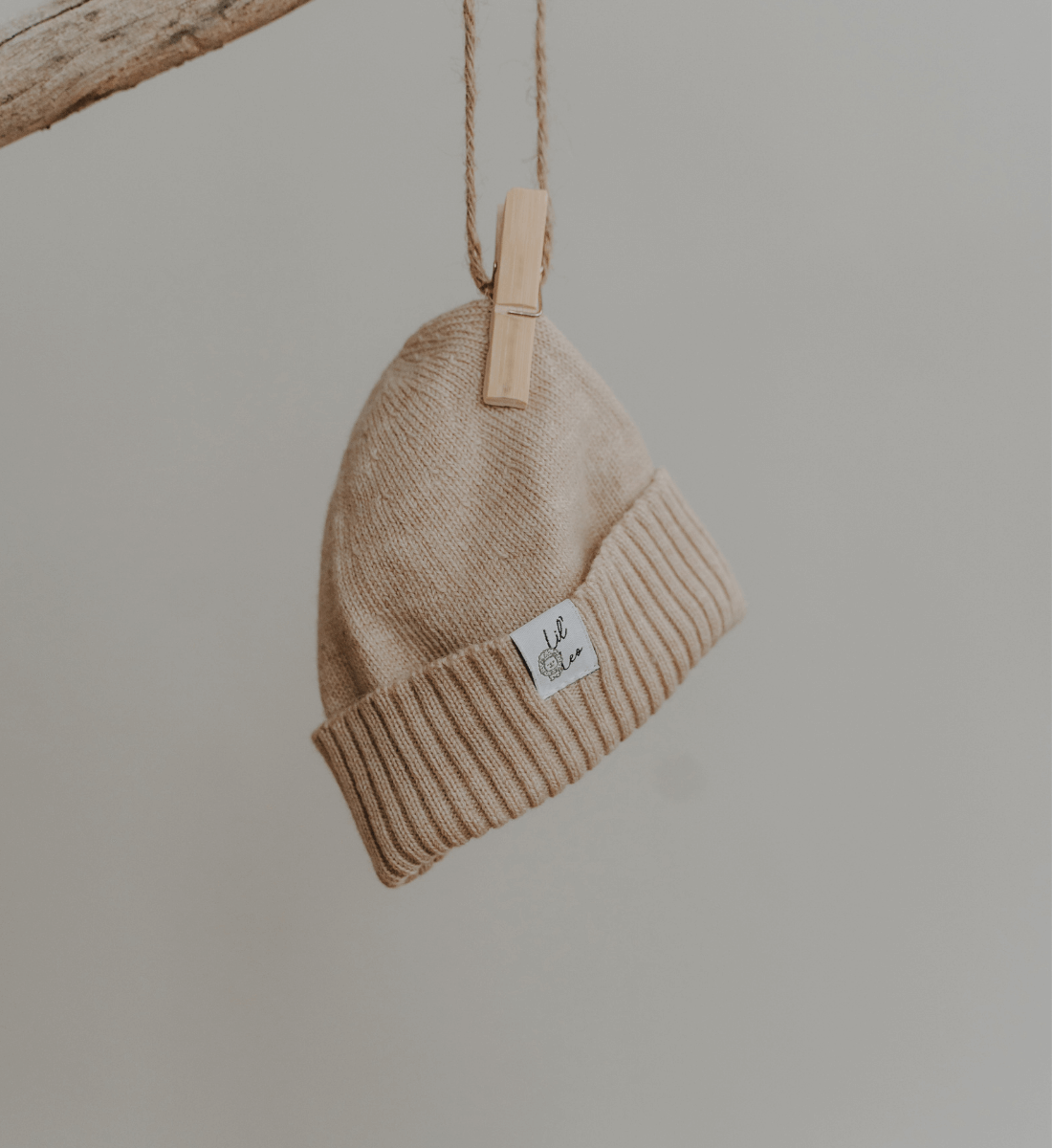 Beanie Mütze Lil Leo mitwachsend Merinowolle Baby