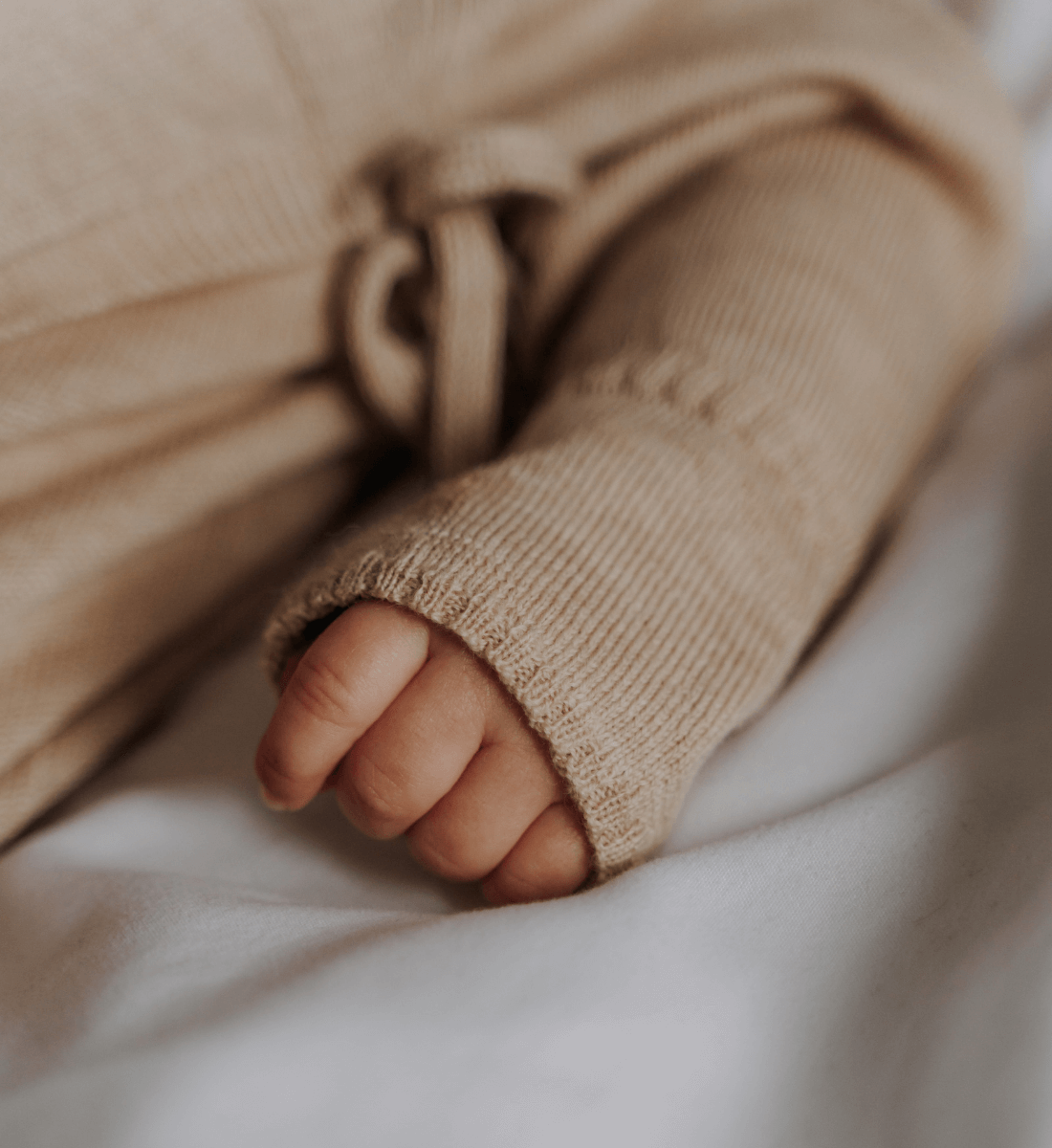 Merino Cocon (Knotenkleid) in Sand aus 100% Merinowolle