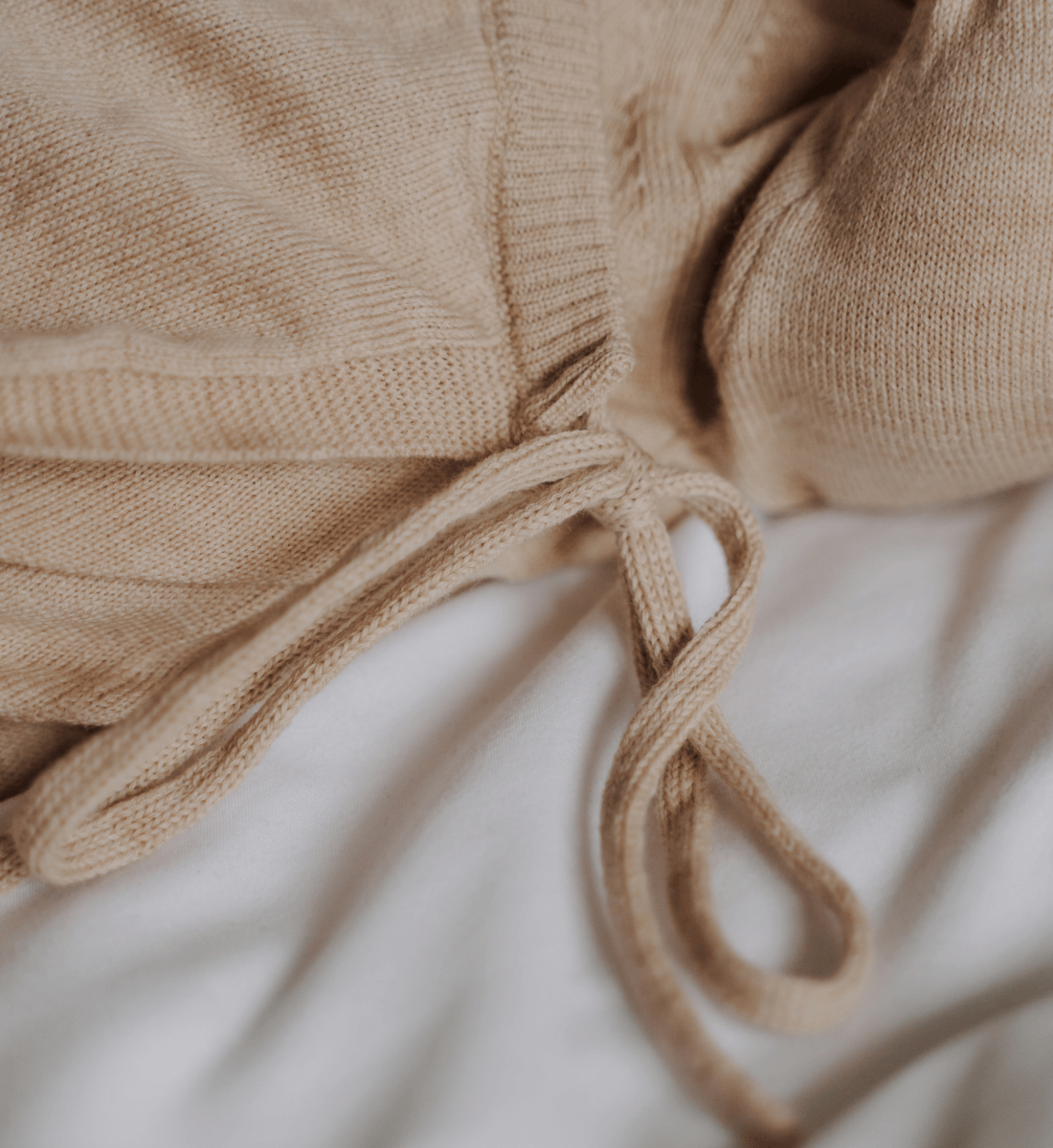 Merino Cocon (Knotenkleid) in Sand aus 100% Merinowolle