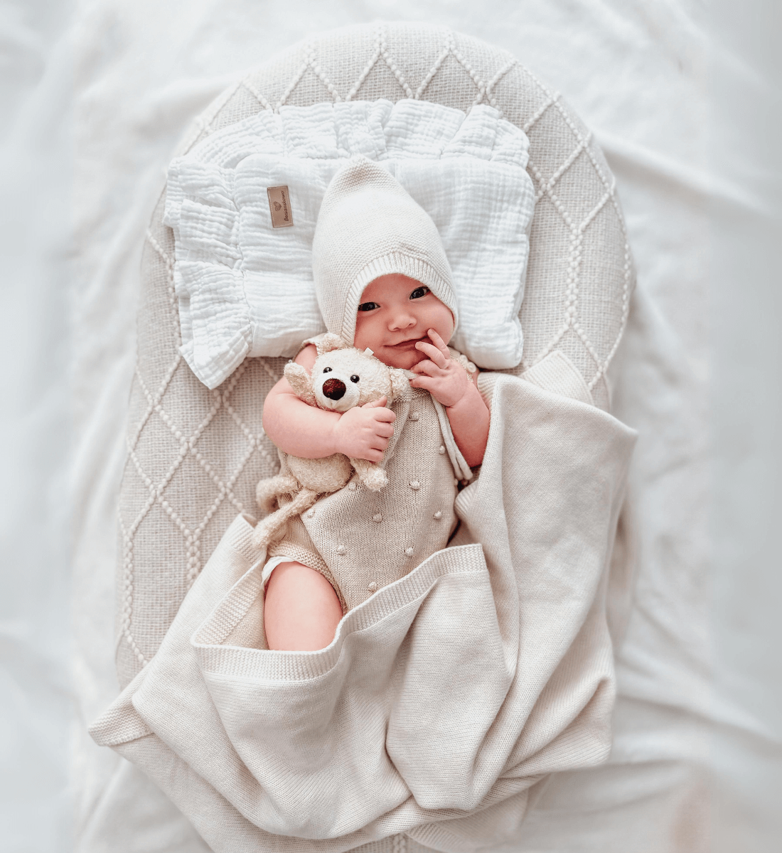 Lil' Leo Babyschuhe Decke Mütze aus 100% Merinowolle