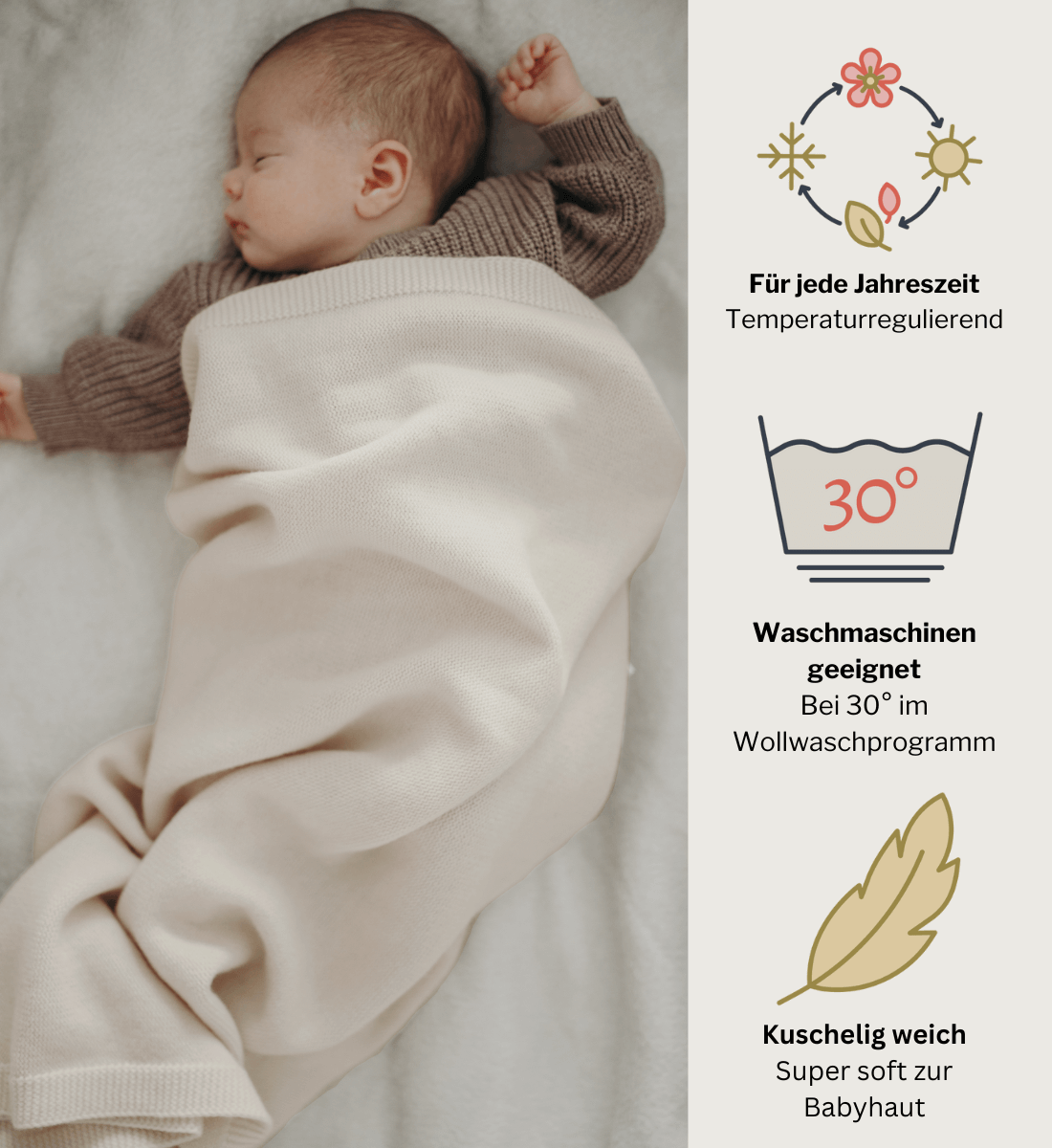 Babydecke aus Merinowolle Lil' Leo