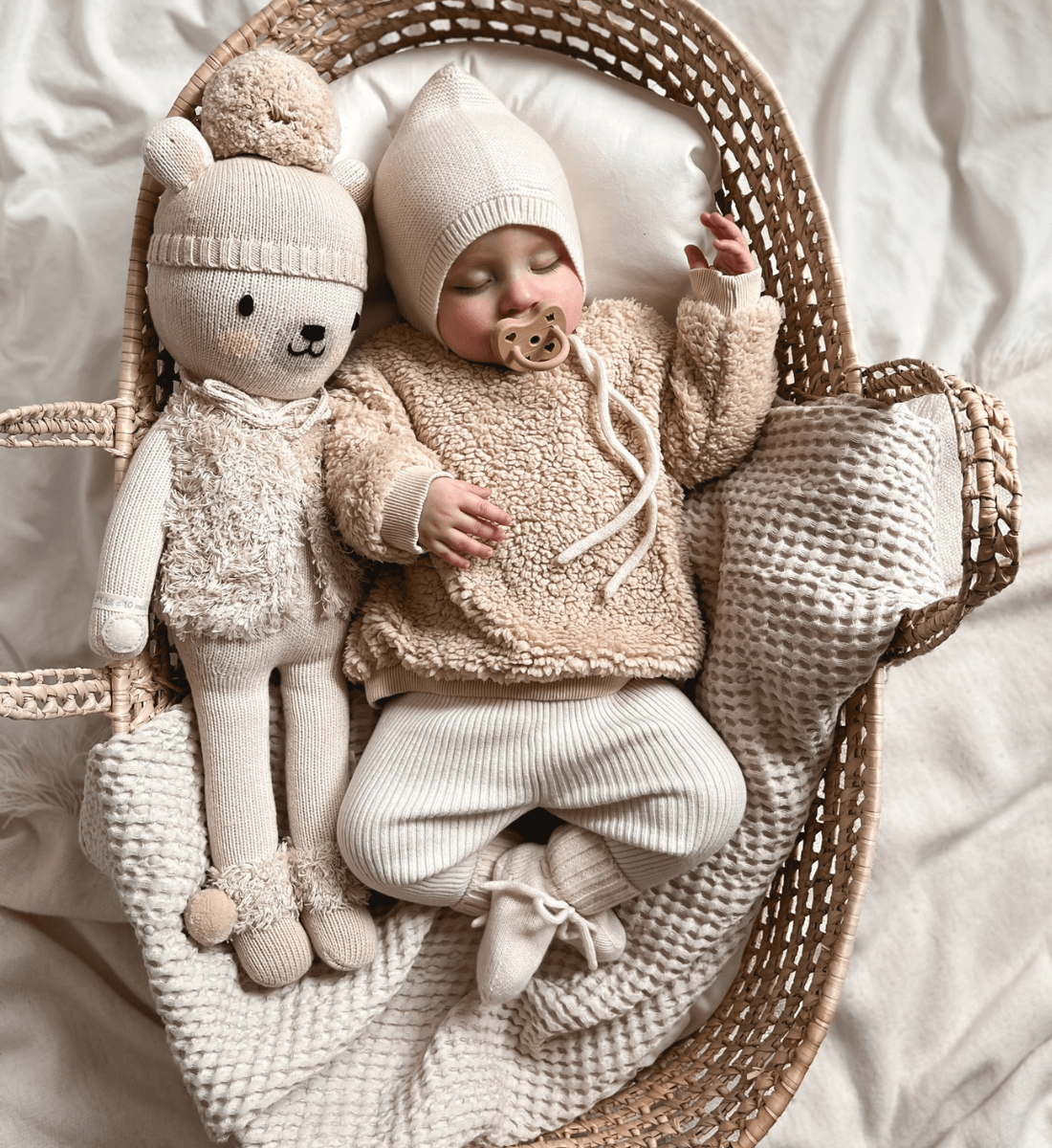 Lil' Leo: Babyschuhe Babymütze Merinowolle