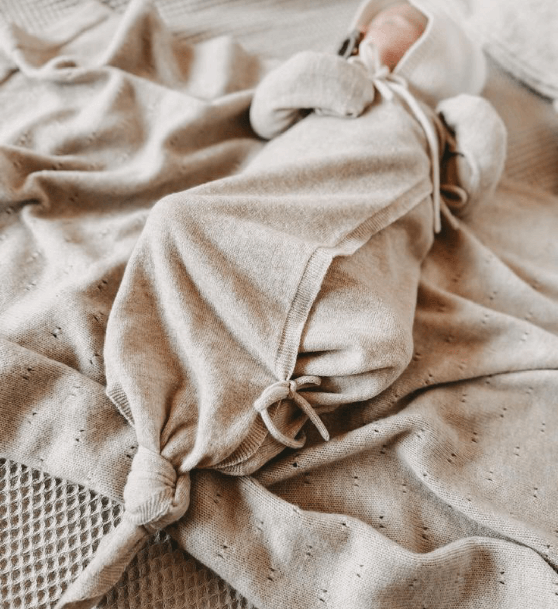 Merino Cocon (Knotenkleid) in Sand aus 100% Merinowolle