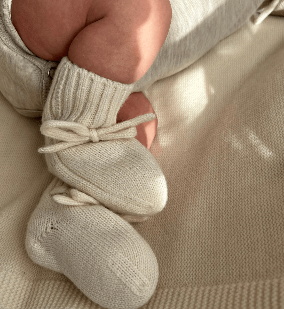 Babyschuhe aus Merinowolle