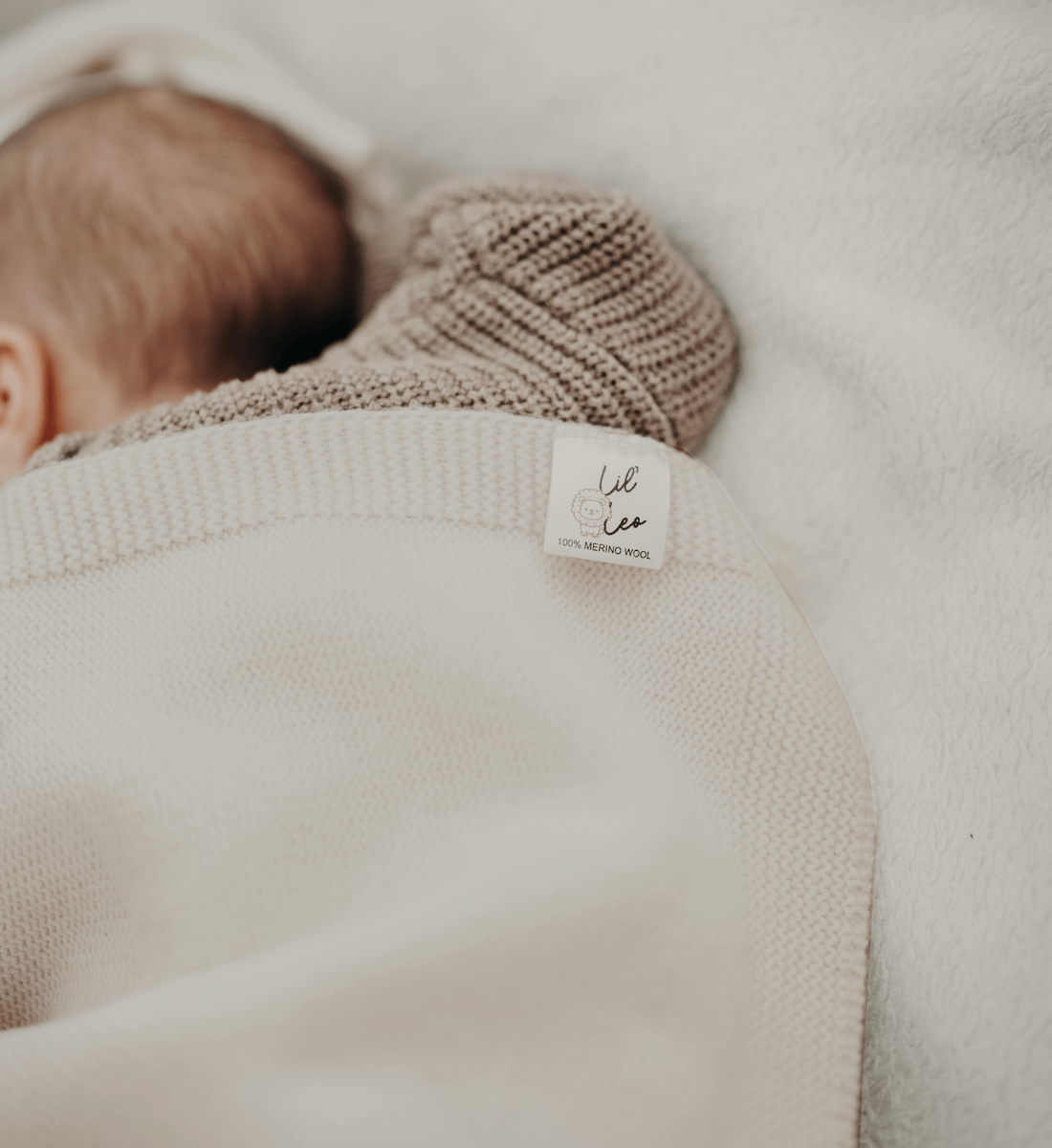 Lil' Leo Babyschuhe Decke Mütze aus 100% Merinowolle