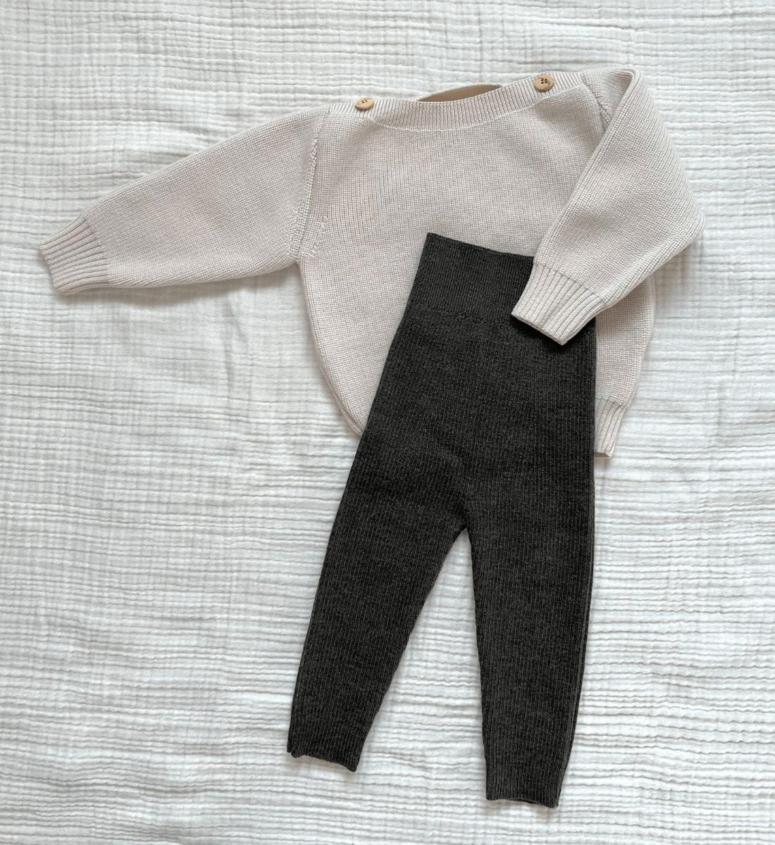 Leggings in Dunkelgrün aus 100% Merinowolle