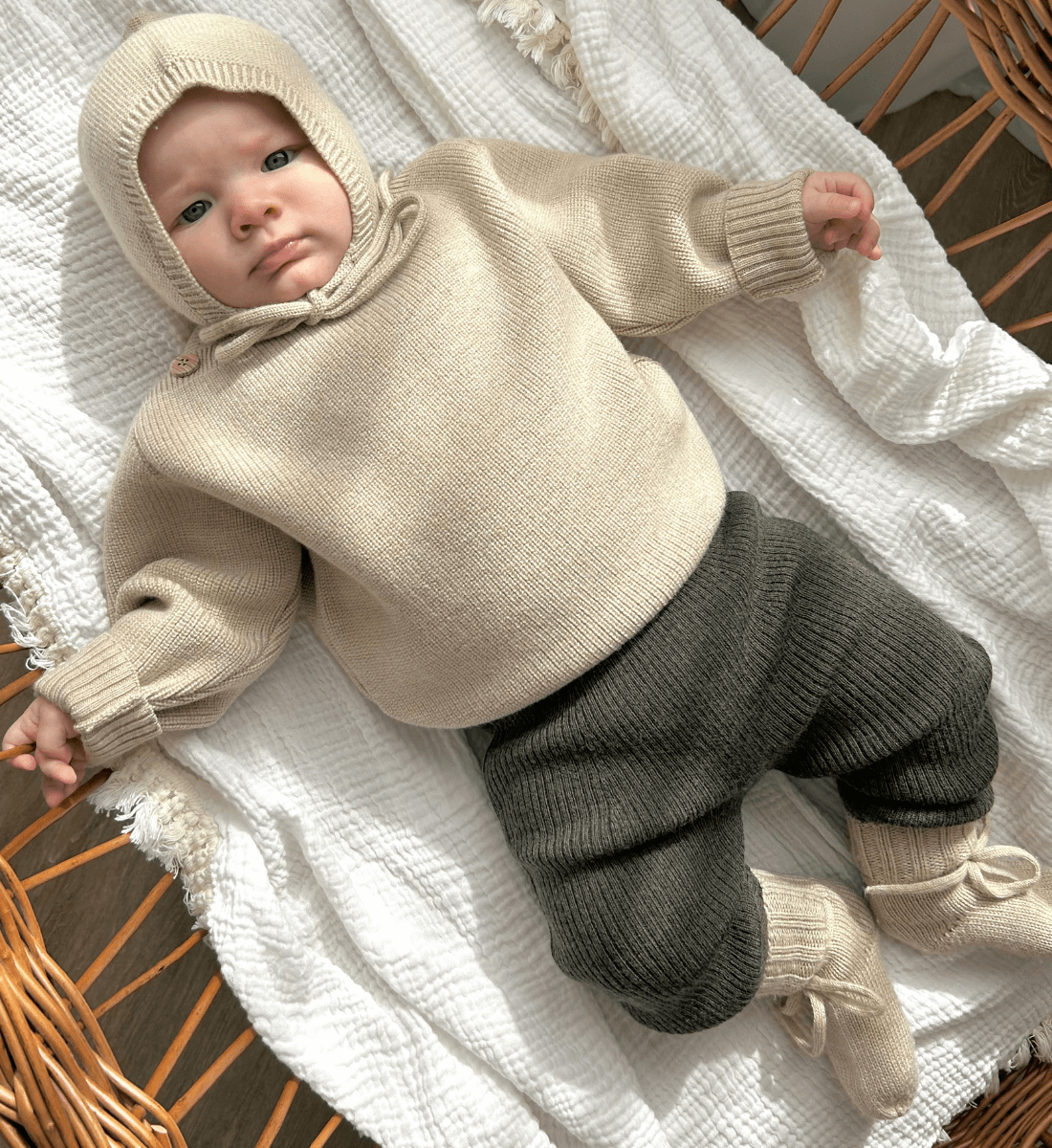 Babybekleidung Babypullover aus Merinowolle Lil' Leo