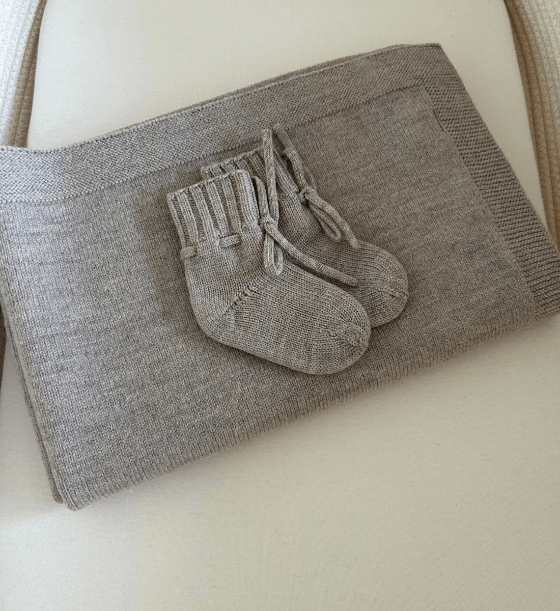 Babydecke camel Melange Merinowolle Lil' Leo