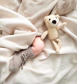 Lil' Leo Babyschuhe Decke Mütze aus 100% Merinowolle