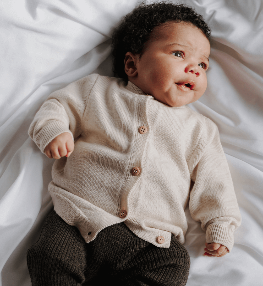 Beanie Cardigan Baby aus 100% Merinowolle Lil Leo