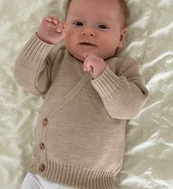 Wickeljacke in Sand aus 100% Merinowolle