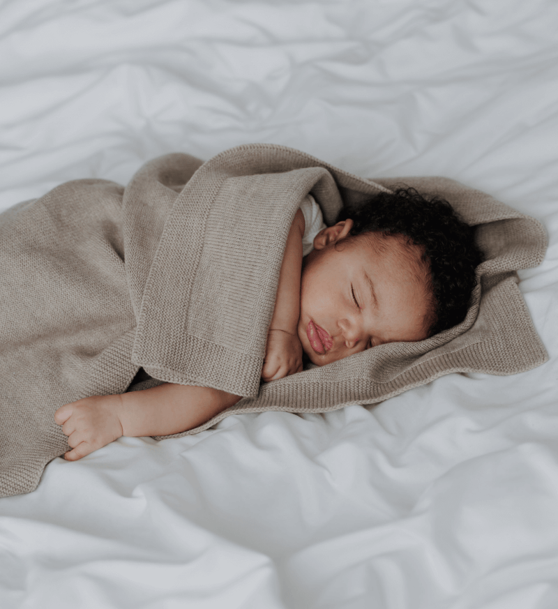 Decke in Camel Melange aus 100% Merinowolle
