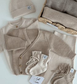wickeljacke in Sand 100% Merinowolle Lil' Leo