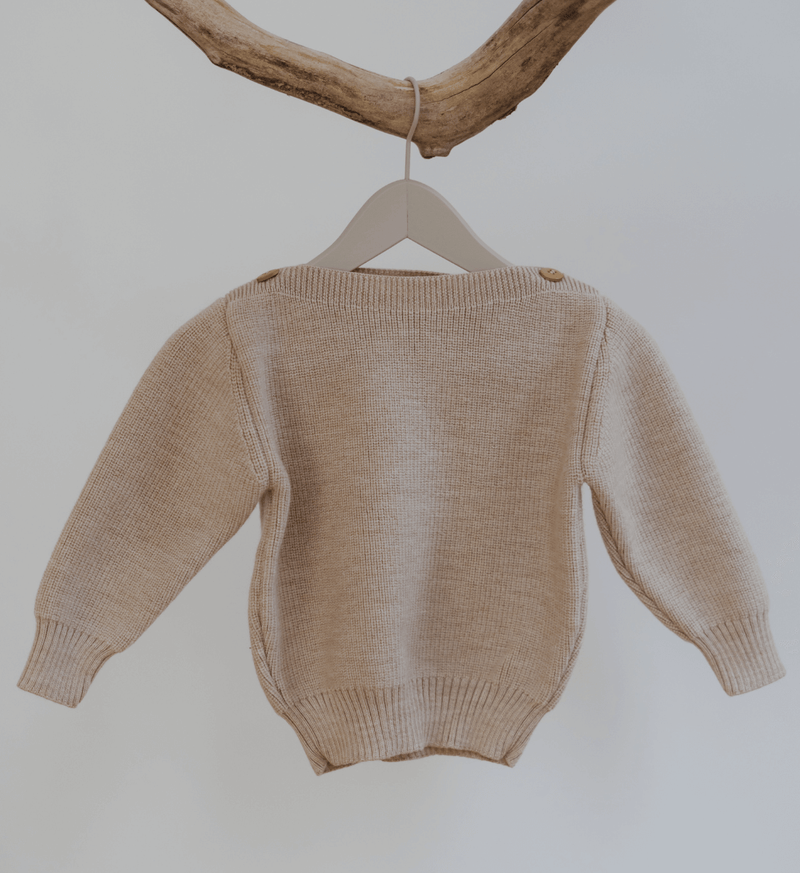 Pullover in Sand aus 100% Merinowolle