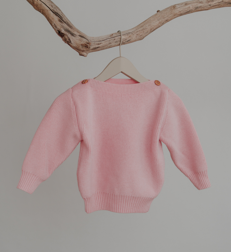 Pullover in Rosa aus 100% Merinowolle