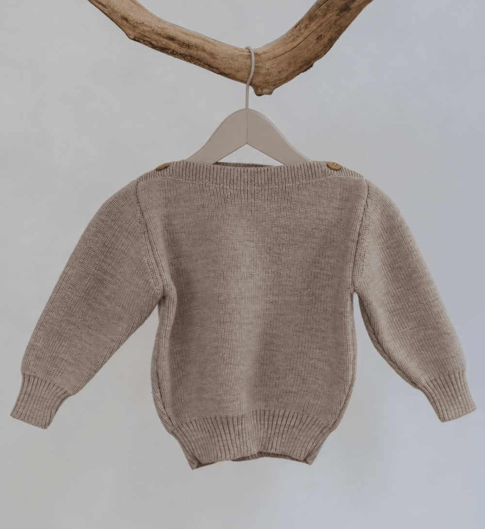 Pullover in Camel Melange aus 100% Merinowolle