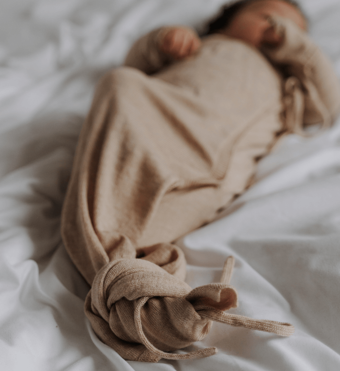 Merino Cocon (Knotenkleid) in Sand aus 100% Merinowolle