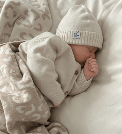 Babydecke Mütze aus 100% Merinowolle Babybekleidung Lil' Leo Made in Europa