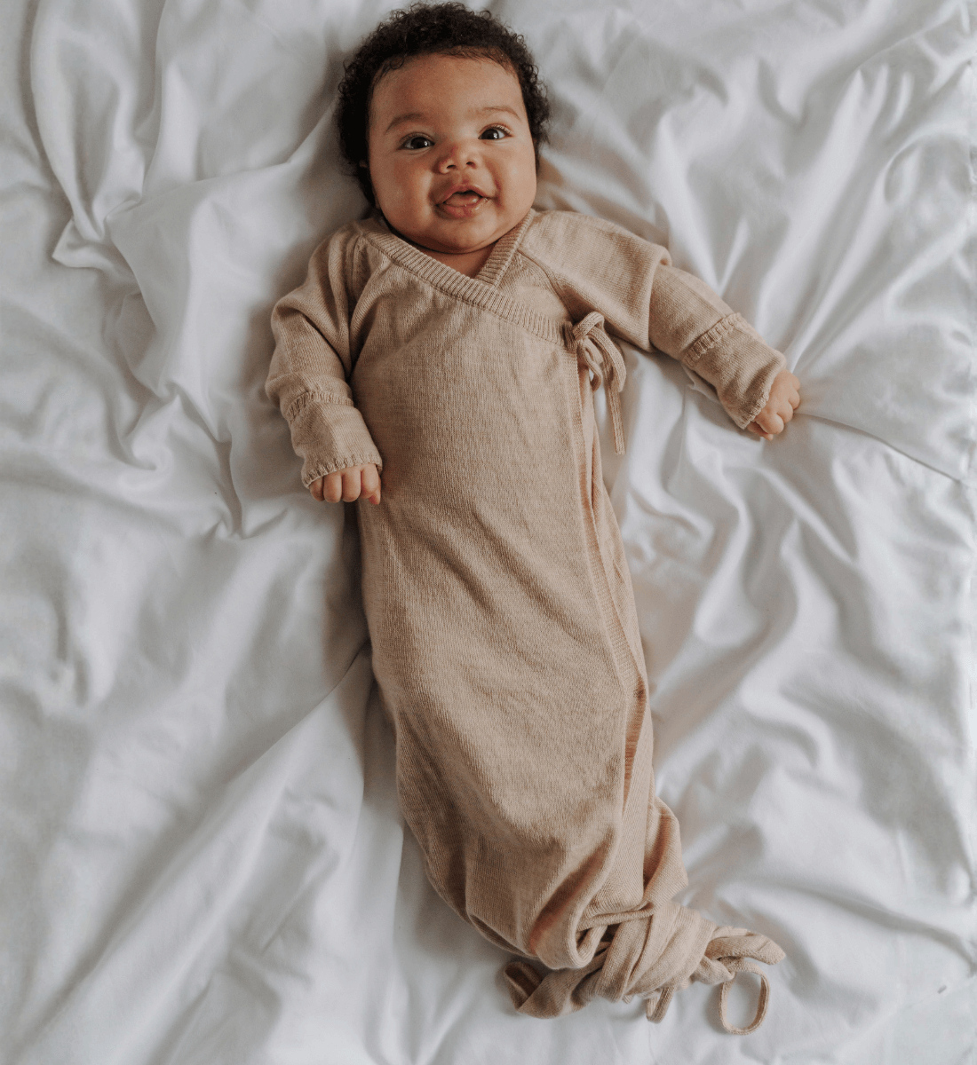 Merino Cocon (Knotenkleid) in Sand aus 100% Merinowolle