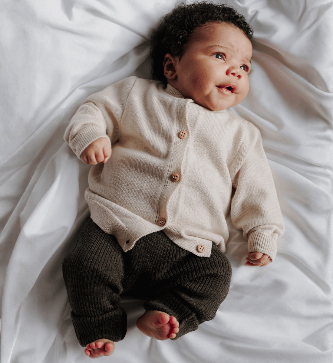Babyleggings und Hose Cardigan aus Merinowolle Lil Leo 