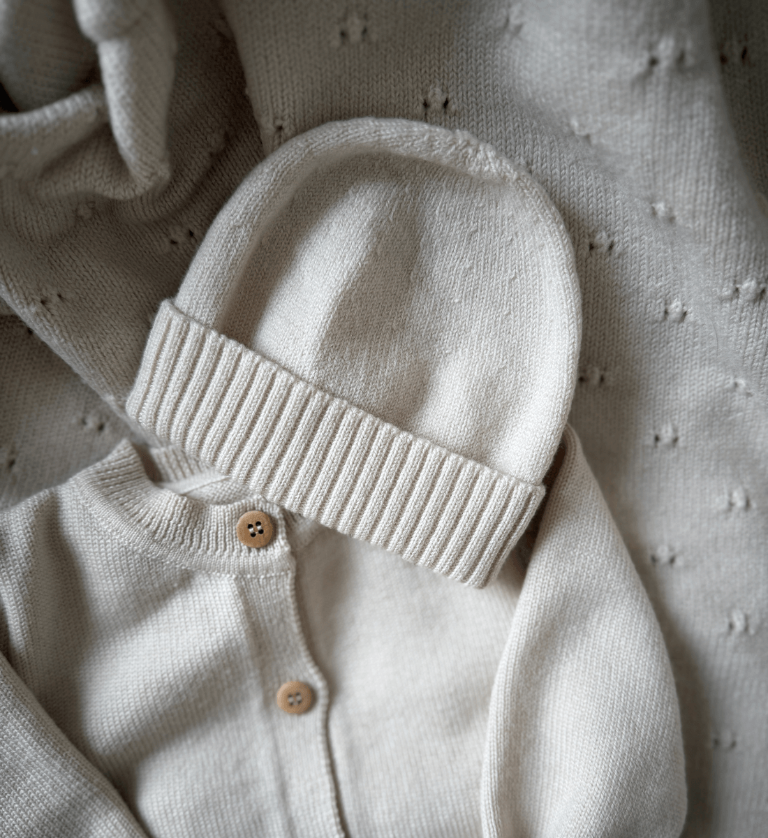 Beanie Cardigan Baby aus 100% Merinowolle Lil Leo