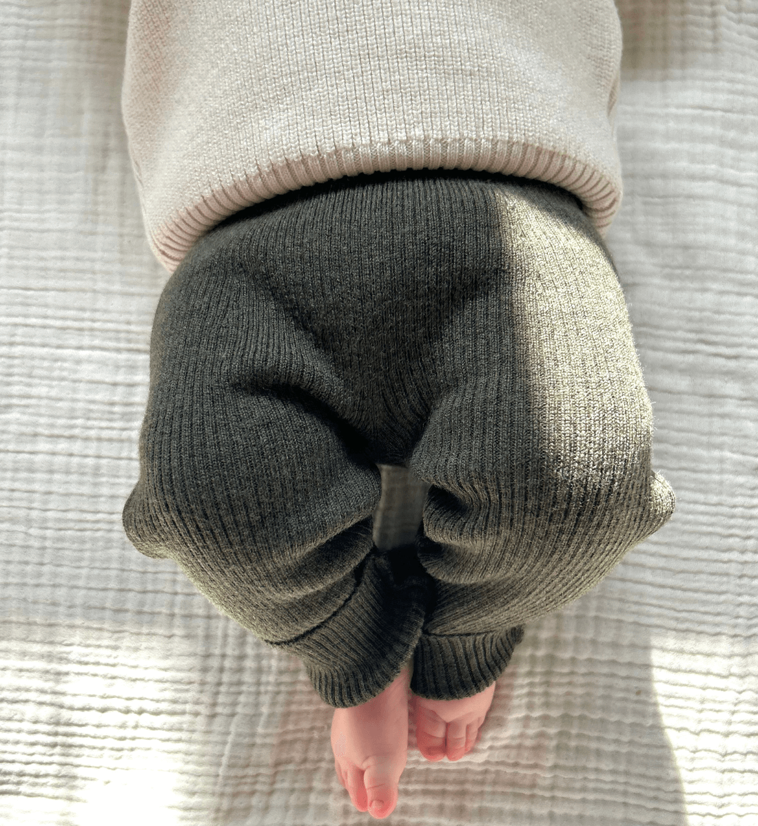 Leggings in Dunkelgrün aus 100% Merinowolle